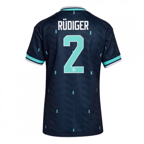 Billige Fotballdrakt Tyskland Antonio Rudiger #2 Replika Bortedrakt Dame VM 2026 Kortermet Billige Fotballdrakt Tyskland Antonio Rudiger #2 Replika Bortedrakt Dame VM 2026 Kortermet